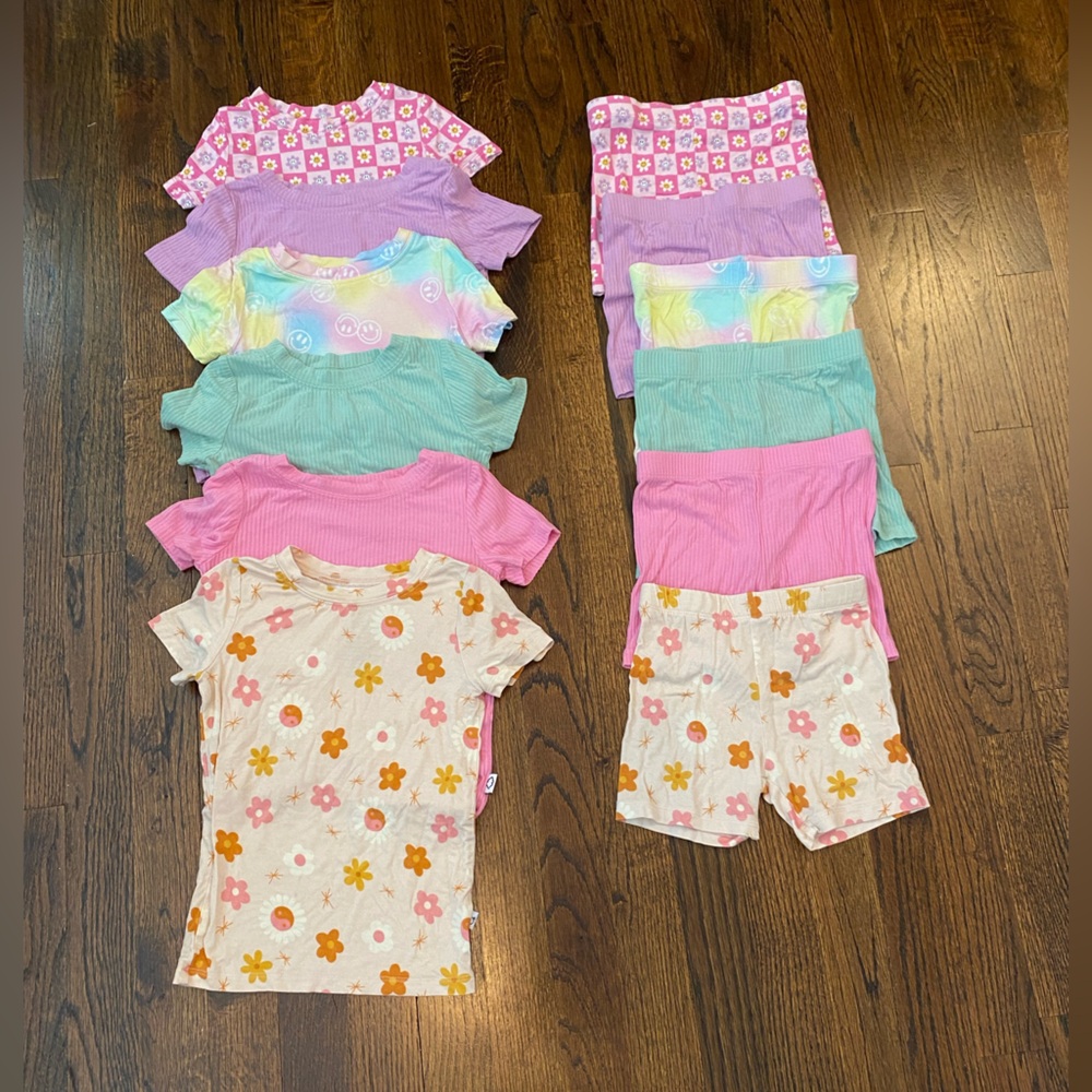 LOT 6 pairs of Kids PJs size 3T Pajama Sets Short Sleeve & Shorts toddler USED